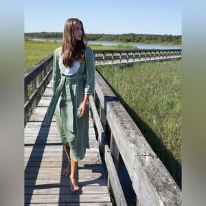 ASHA Greer Dress Green Long Sleeve Maxi Dress